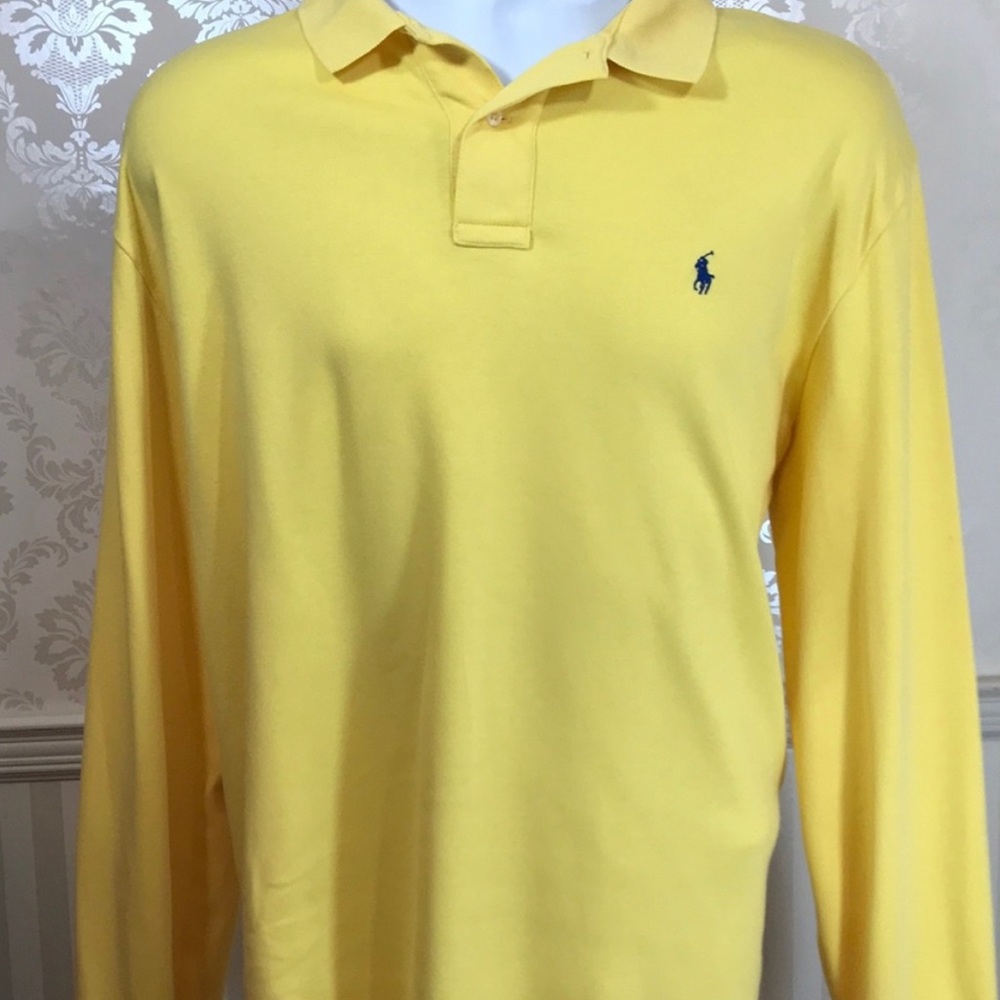 Large Yellow Polo Ralph Lauren Long Sleeve Polo